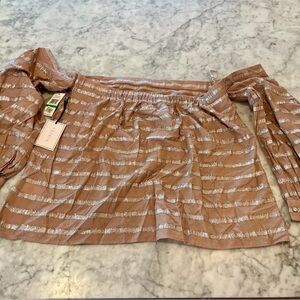 1. State Women's Off-Shoulder Blouse - NWT- Metallic NWT Nordstrom
